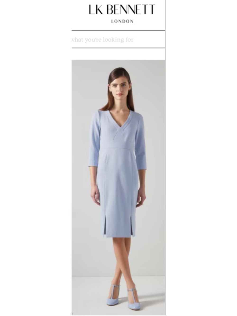 NWT LK Bennett Sky Blue Crepe Dress with Lenzing Ecovero Viscose, Size 4